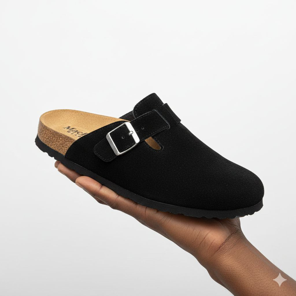 Macfedo Black Suede Halfshoe – Classic Edge Edition