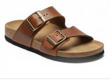 Macfedo Brown Double-Buckle Slipper – Universal Comfort Edition