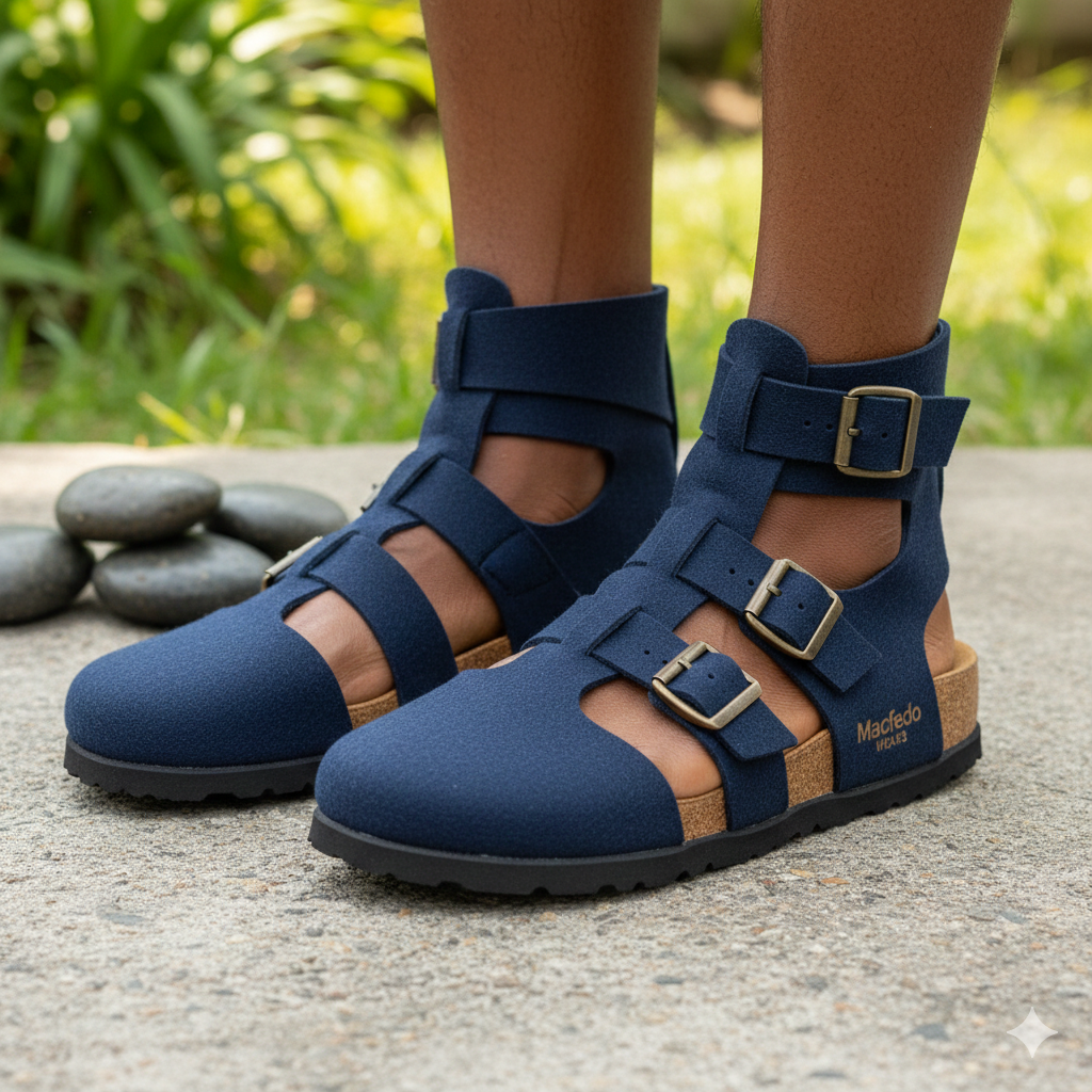 Macfedo Navy Blue Gladiator Cover-Toe Sandal – Urban Warrior Edition