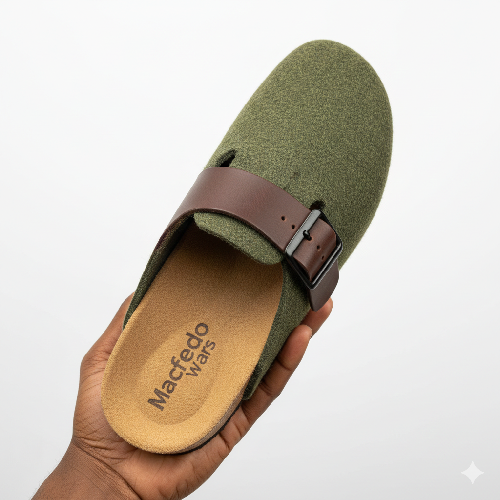 Macfedo Grey Suede Halfshoe with Brown Belt – Contemporary Contrast Edition