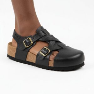 Macfedo Perforation Halfshoe  Sandals with Belt – Distinctive Elegance Edition